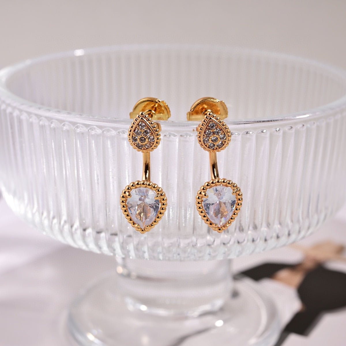 Geometric Emblem Stud Earrings in Polished Metal-Tone – Design 003 main product view