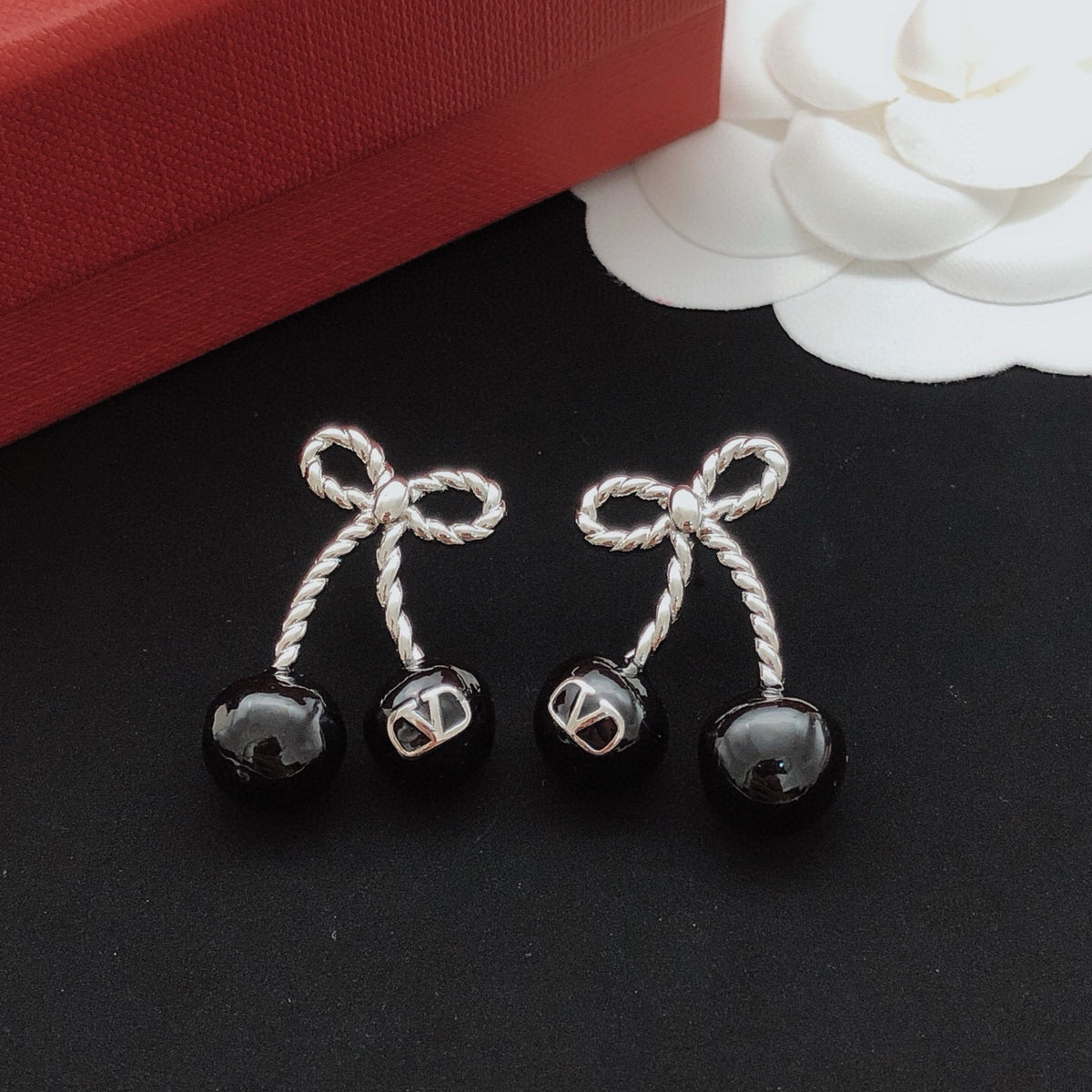 Bow Stud Earrings in Gold-Tone detail view