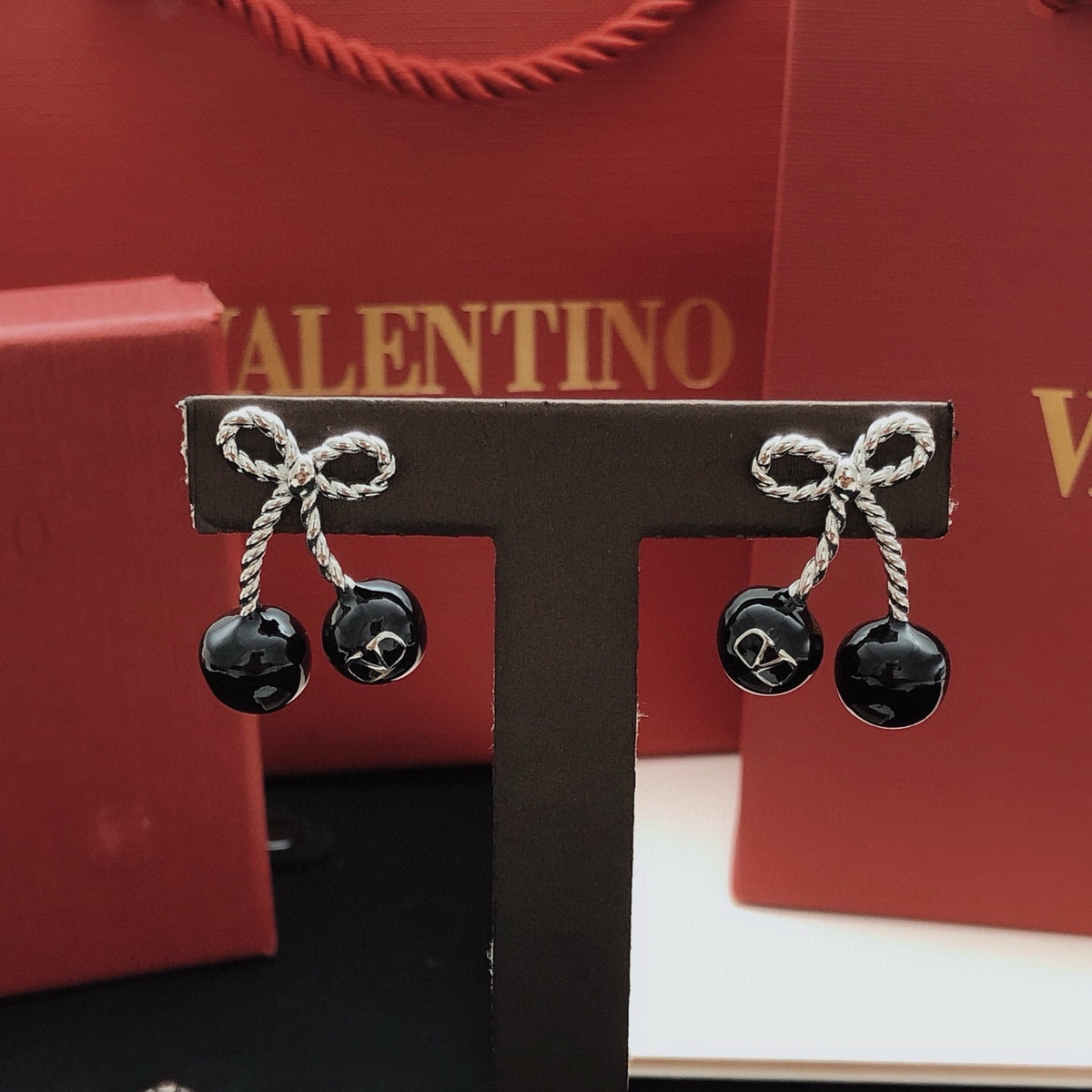 Bow Stud Earrings in Gold-Tone front view
