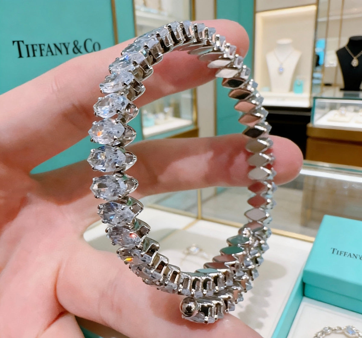 Floral Bangle in Polished Metal-Tone front product view