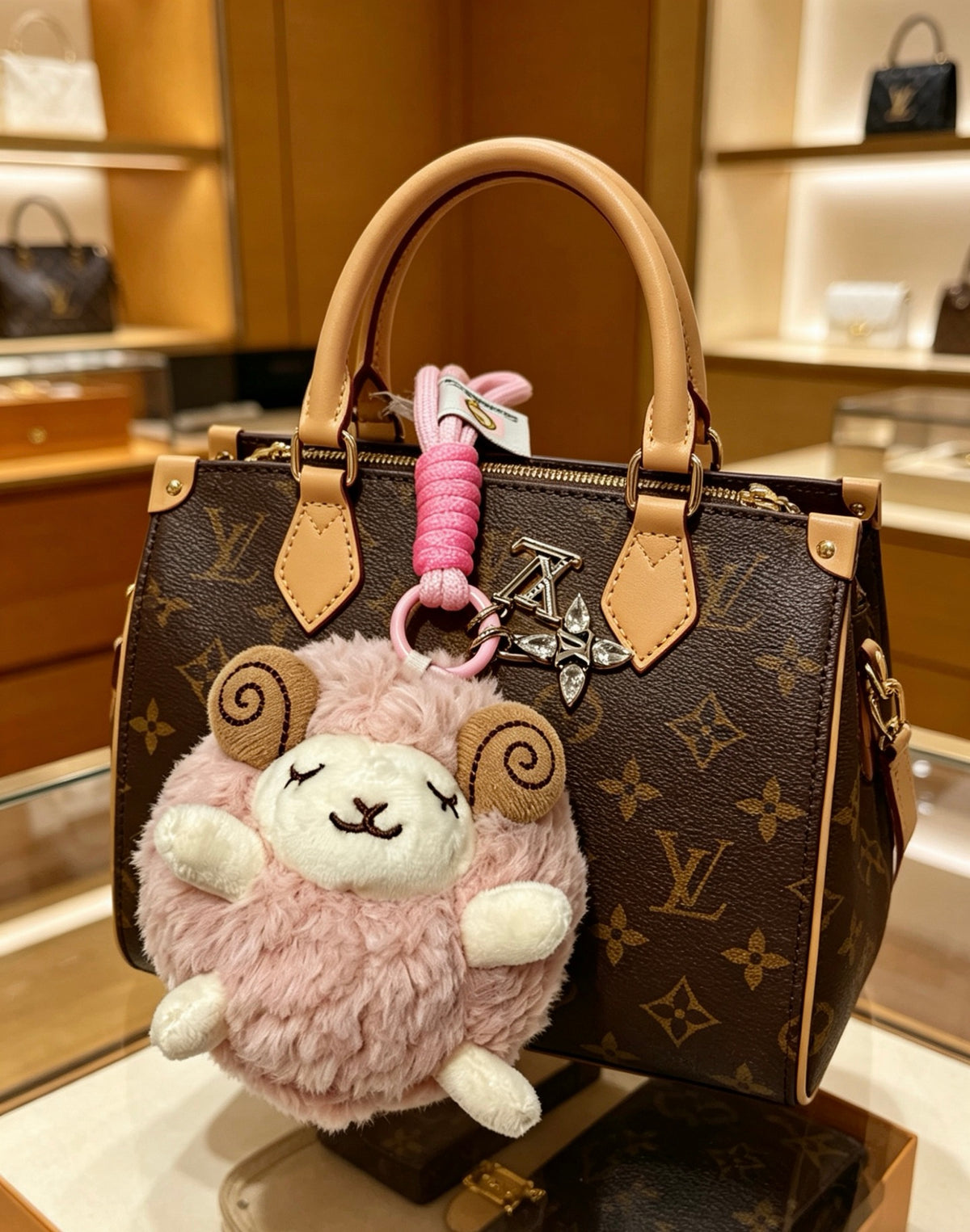 Bag Motif Keychain – Bag Detail – Design 061 side detail