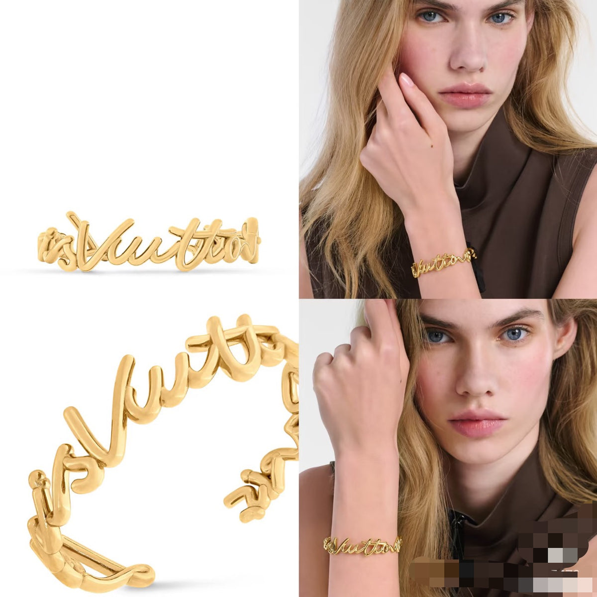 Letter Emblem Bangle in Polished Metal-Tone – Design 006 main product view
