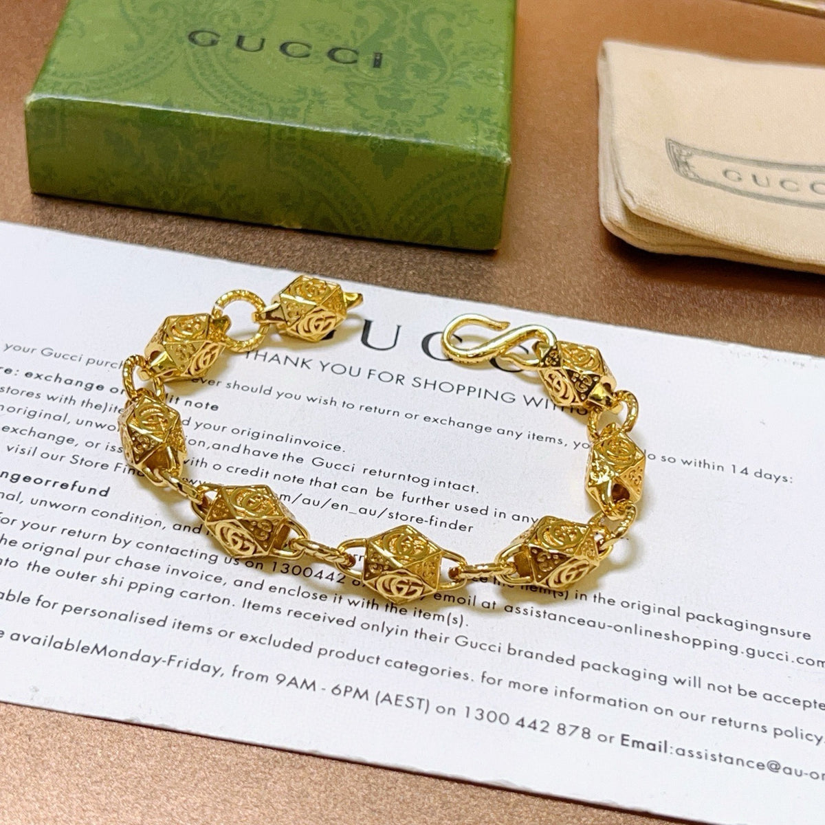 Geometric Emblem Bracelet in Polished Metal-Tone – Design 086 front product view