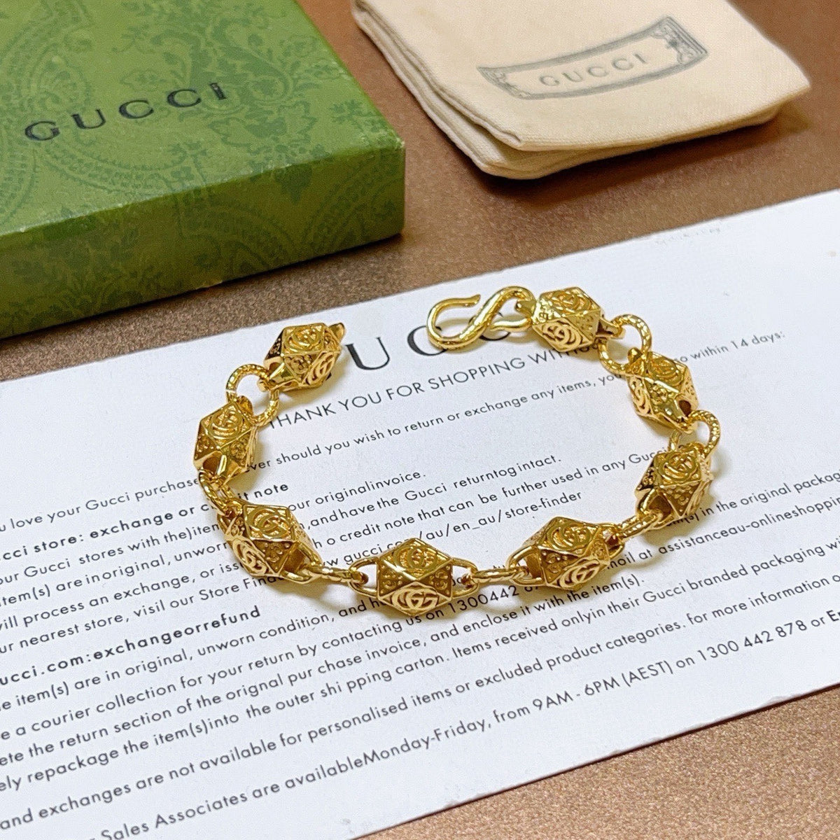 Geometric Emblem Bracelet in Polished Metal-Tone – Design 086 main product view