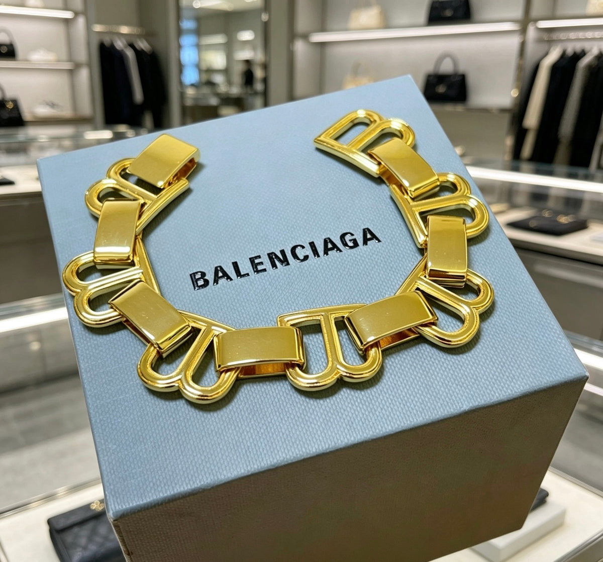 Geometric Emblem Bracelet in Polished Metal-Tone – Design 004 styled product view