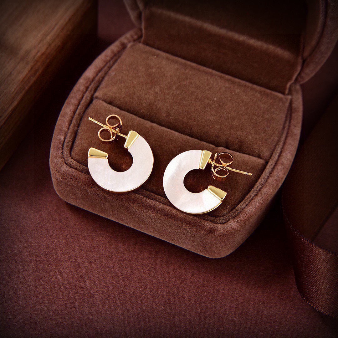 Orb Stud Earrings in Polished Metal-Tone – Design 017 main product view