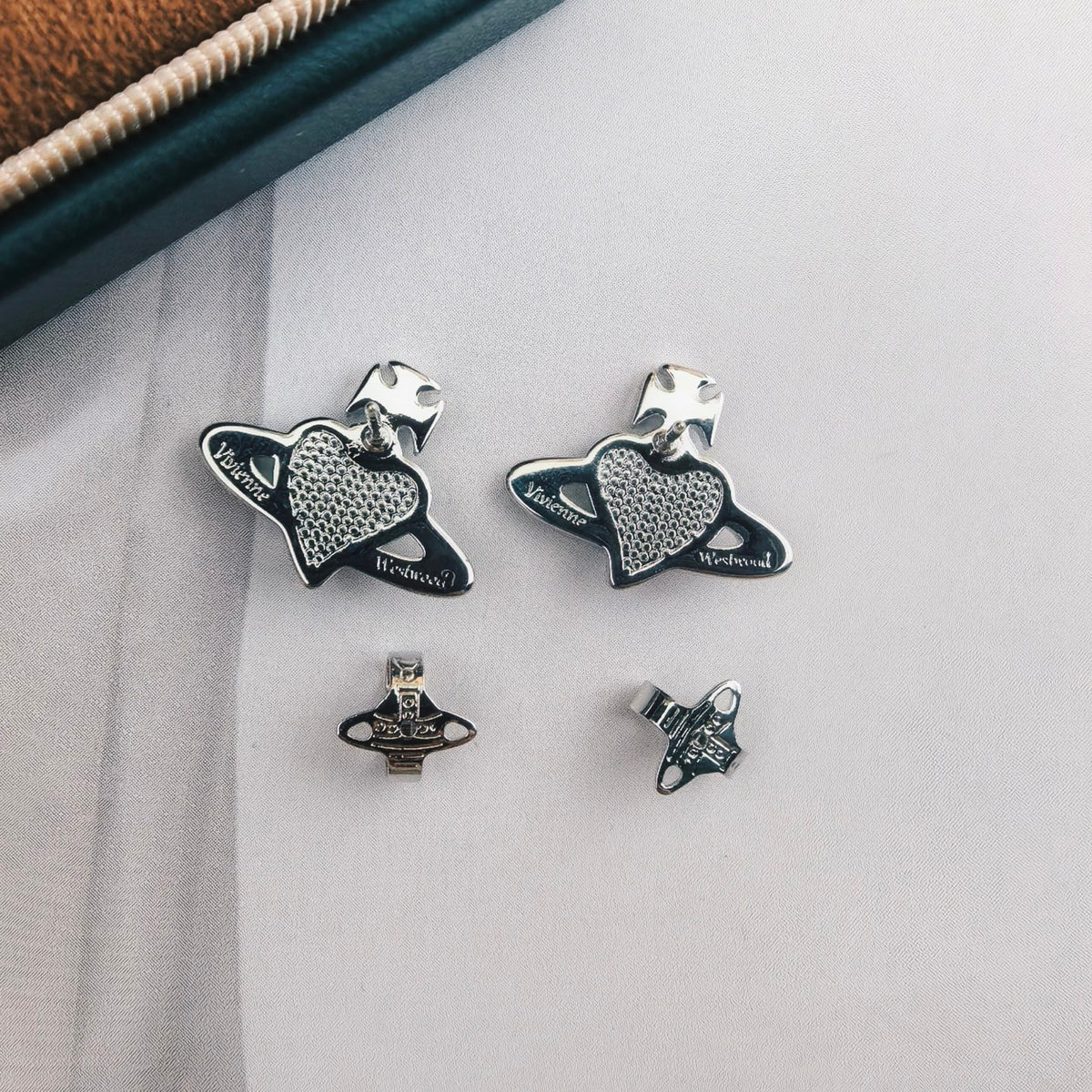 Orb Stud Earrings in Polished Metal-Tone – Design 016 front product view
