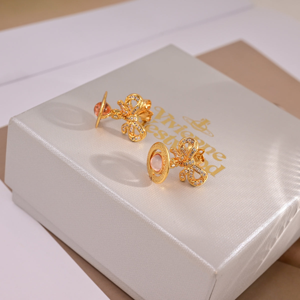 Orb Stud Earrings in Polished Metal-Tone – Design 015 main product view