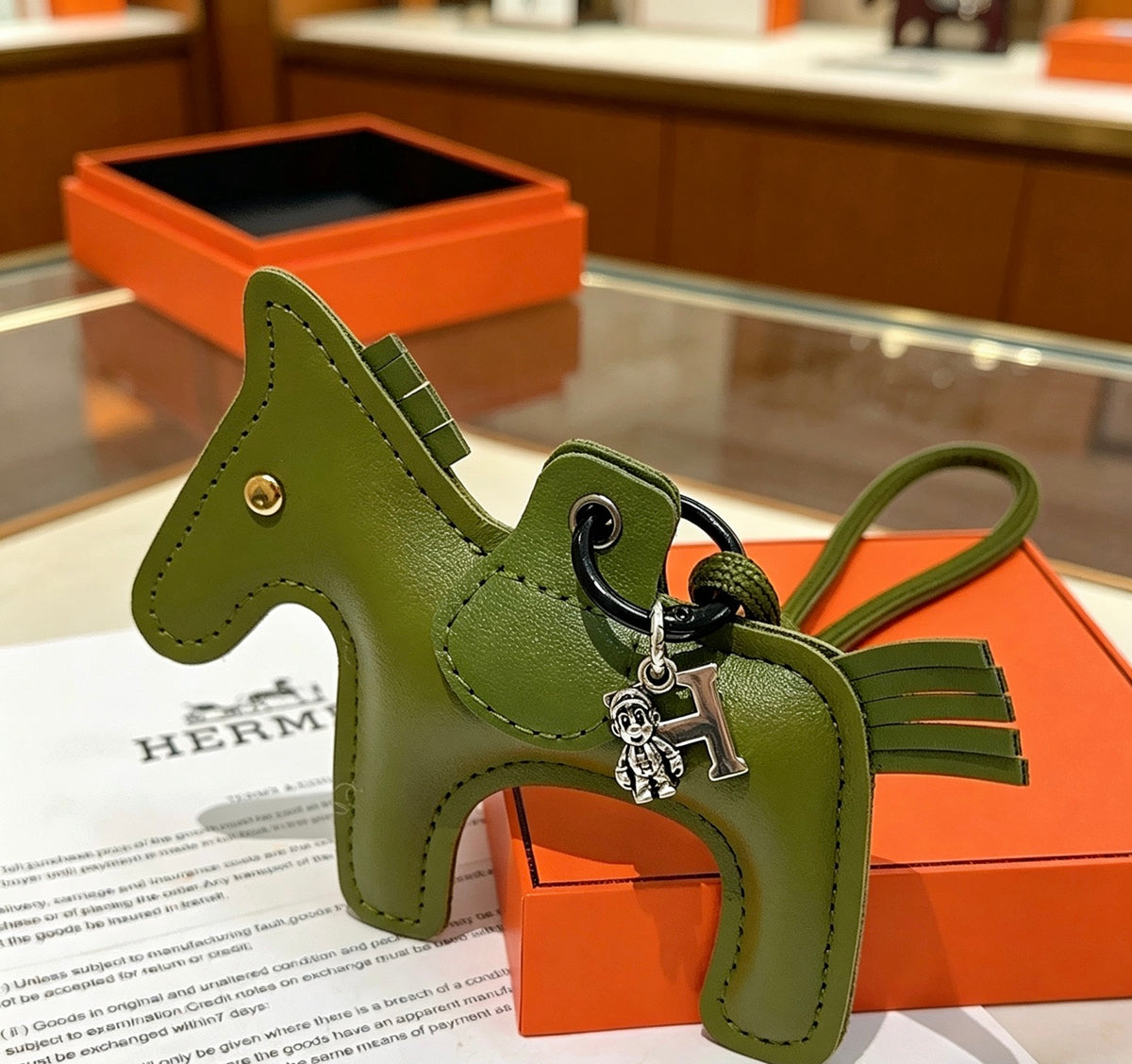 Horse Keychain in Silver-Tone – Design 002 styled product view