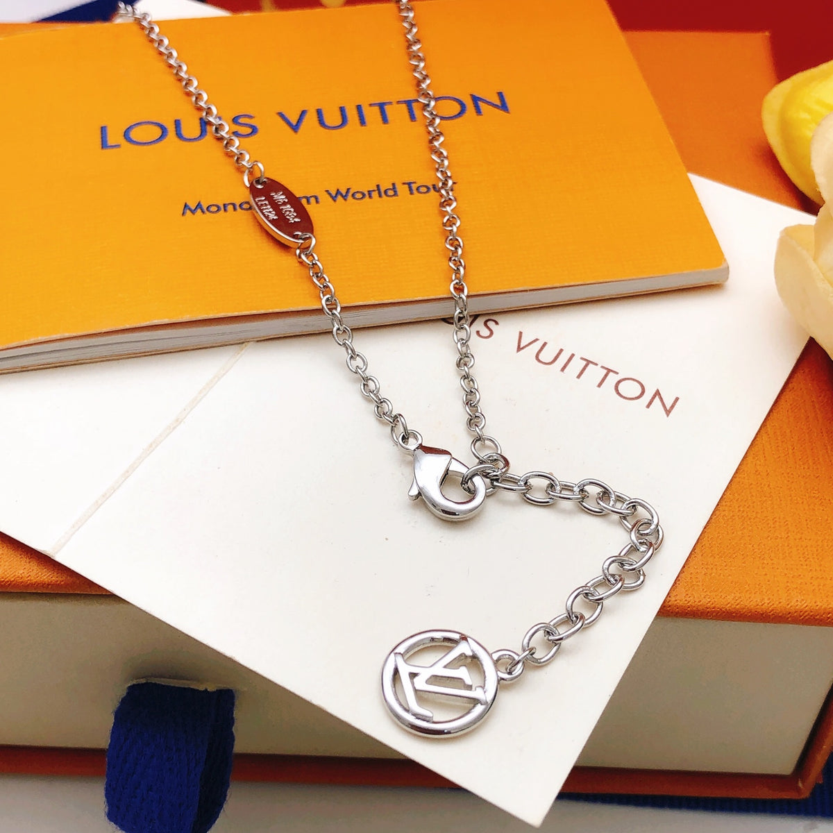 Geometric Emblem Pendant Necklace in Gold-Tone – Design 007 front product view