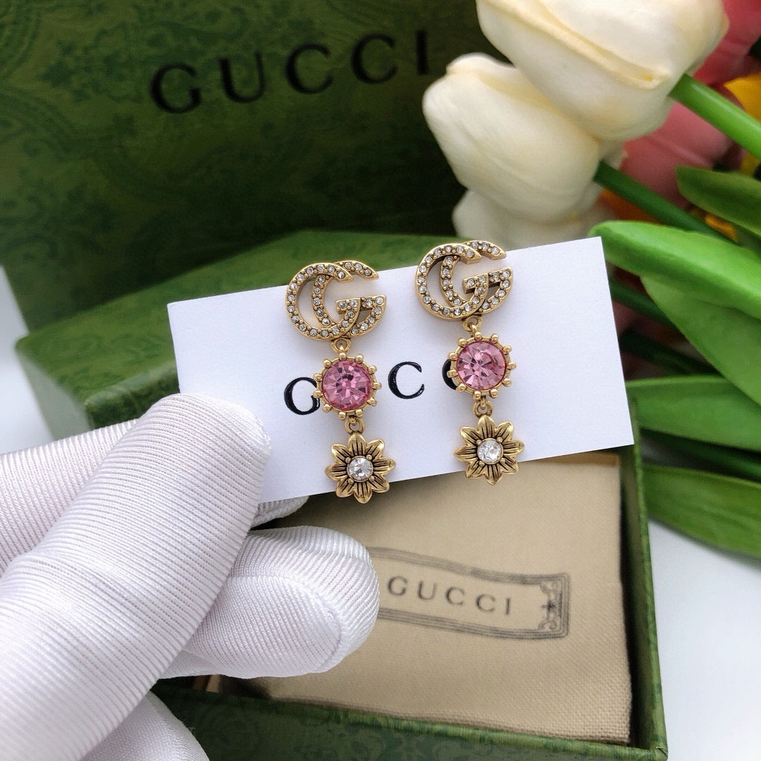 Bee Stud Earrings in Polished Metal-Tone – Bee Detail – Design 002 front product view