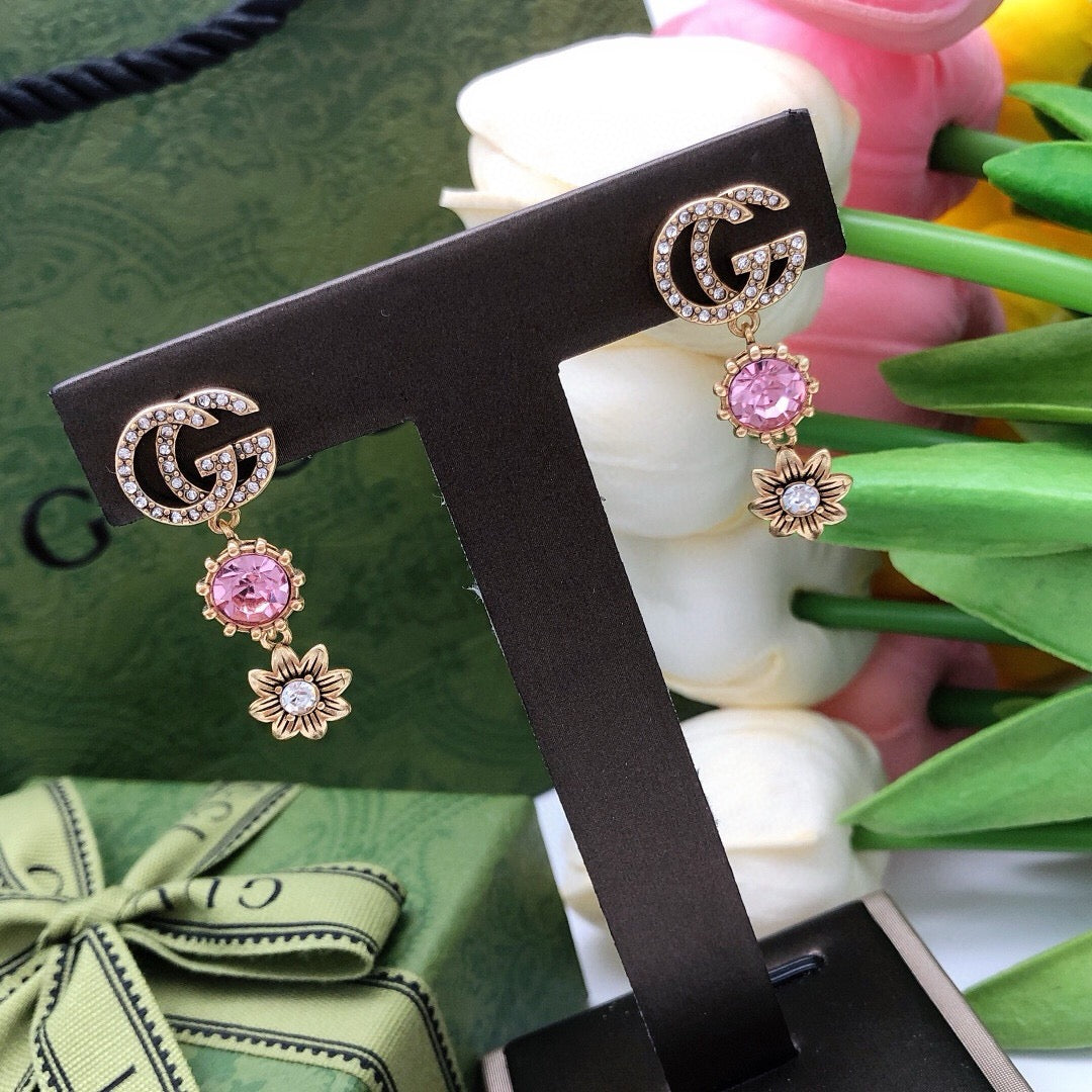 Bee Stud Earrings in Polished Metal-Tone – Bee Detail – Design 002 styled product view