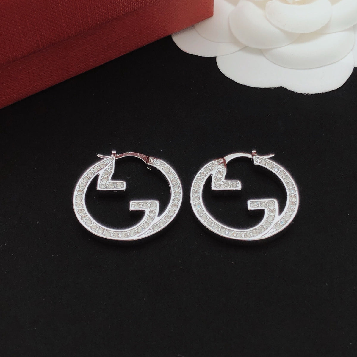 Geometric Emblem Jewelry Accessory in Silver-Tone – Design 002 front product view