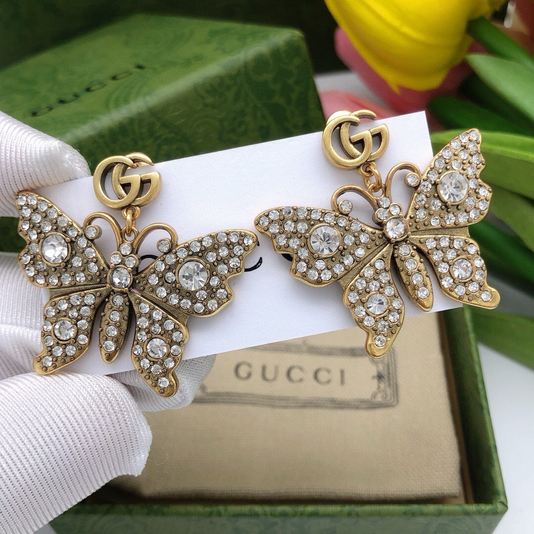 Geometric Emblem Stud Earrings in Polished Metal-Tone – Design 010 main product view