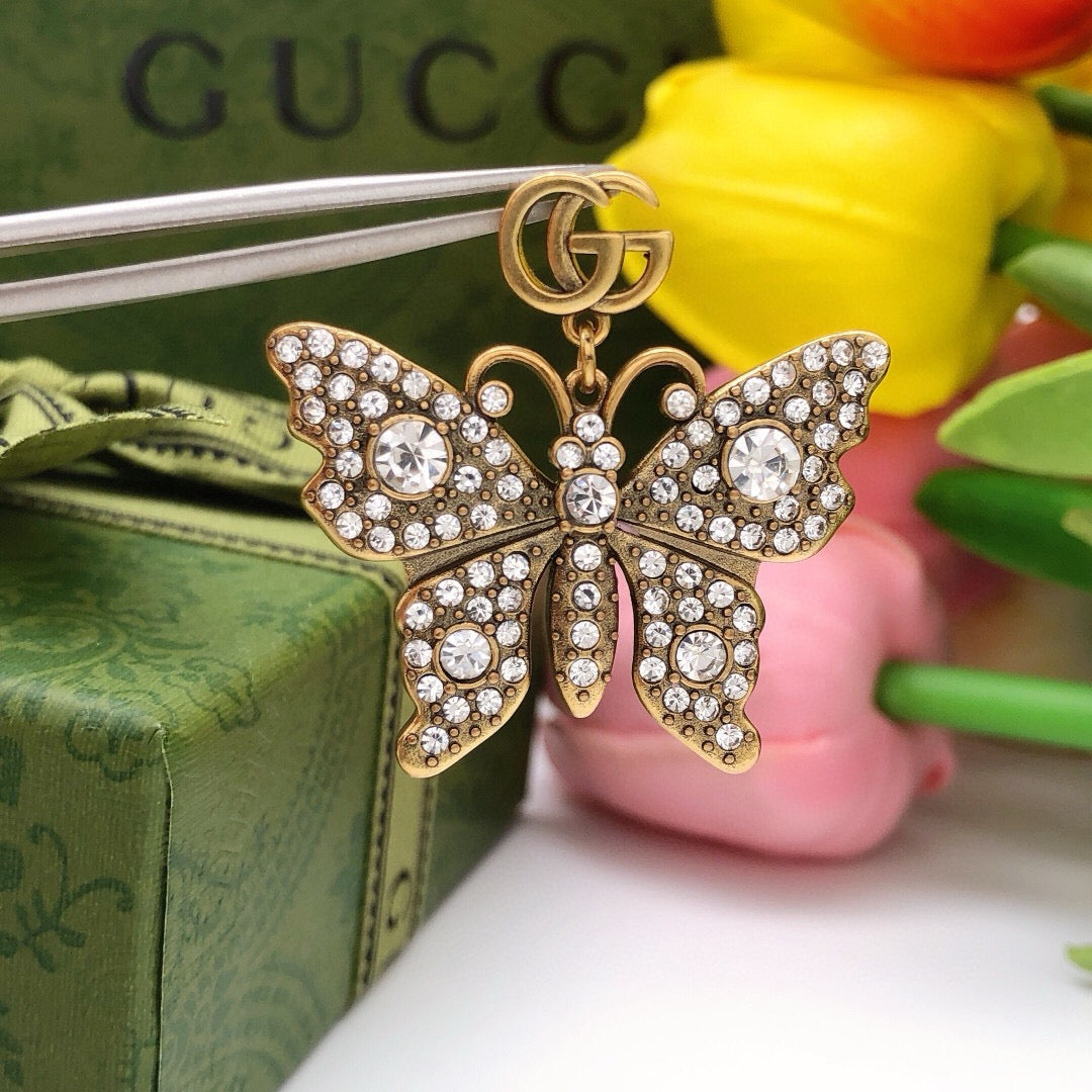 Geometric Emblem Stud Earrings in Polished Metal-Tone – Design 010 styled product view