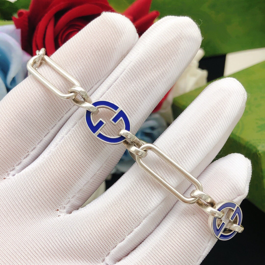 Geometric Emblem Bracelet in Polished Metal-Tone – Design 009 front product view