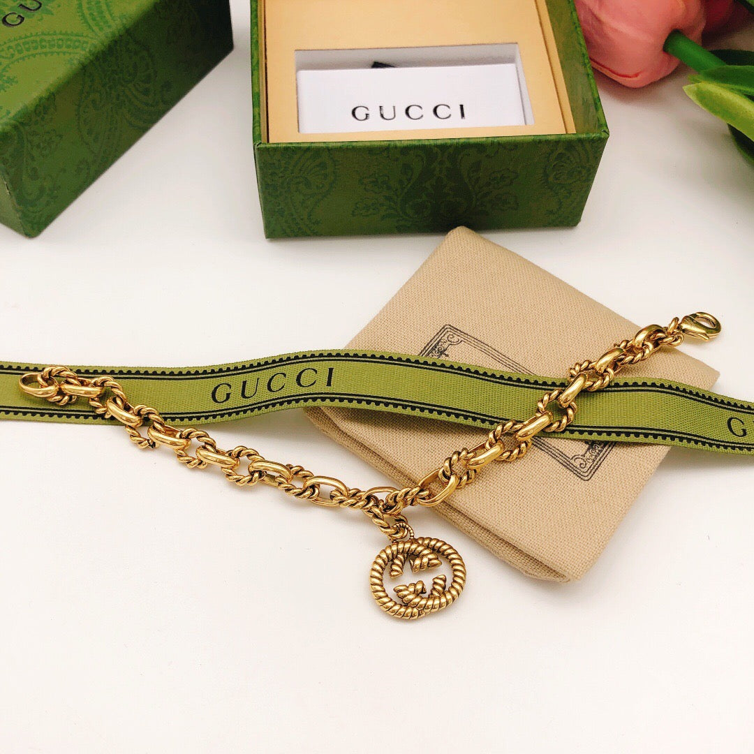 Floral Bracelet in Polished Metal-Tone – Design 001 side detail