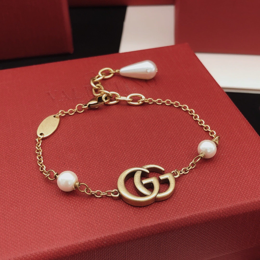 Geometric Emblem Bracelet in Gold-Tone – Design 001 main product view