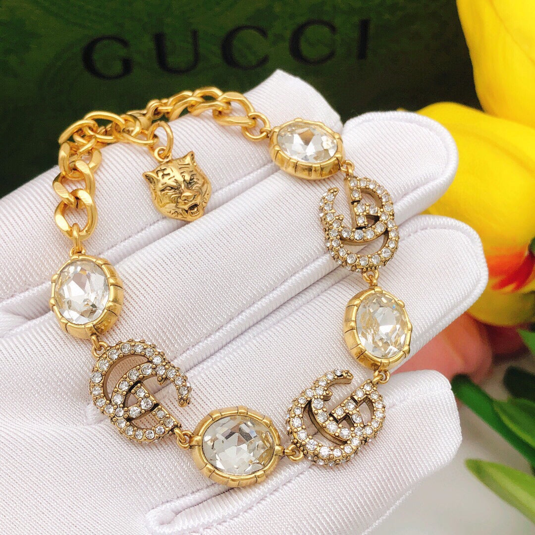 Geometric Emblem Bracelet in Polished Metal-Tone – Design 008 side detail