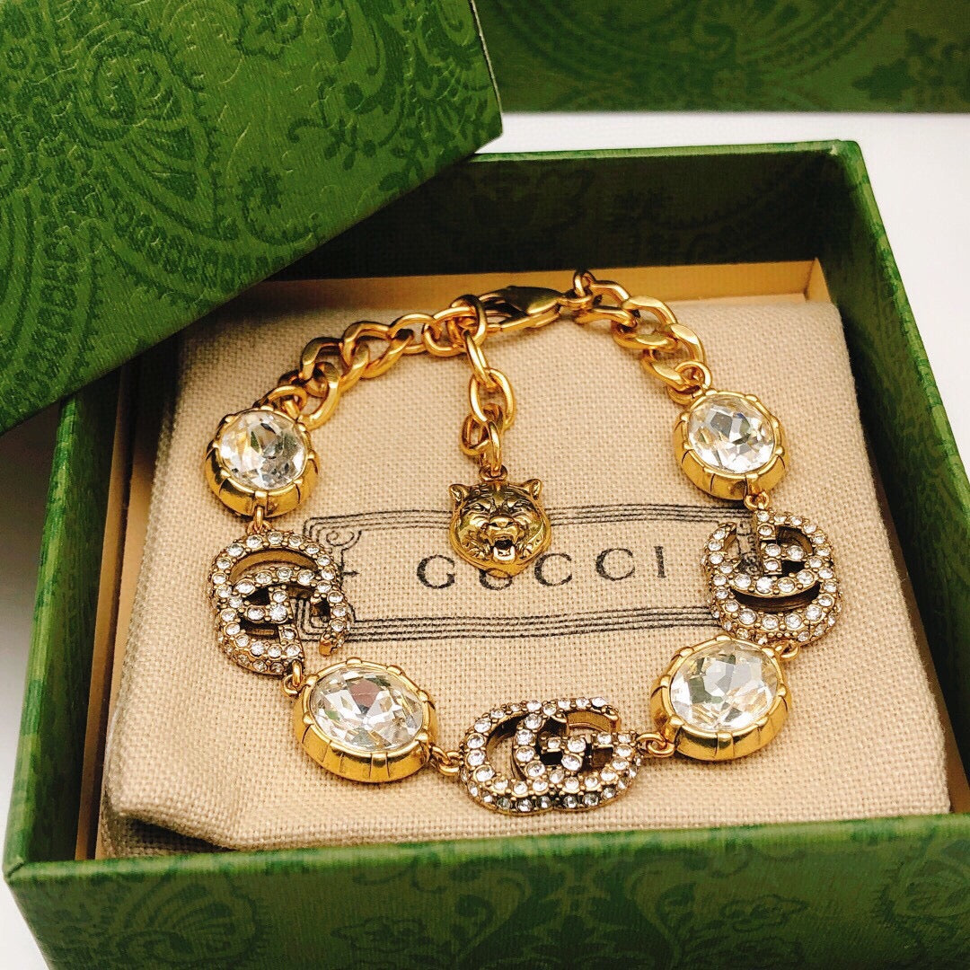 Geometric Emblem Bracelet in Polished Metal-Tone – Design 008 styled product view
