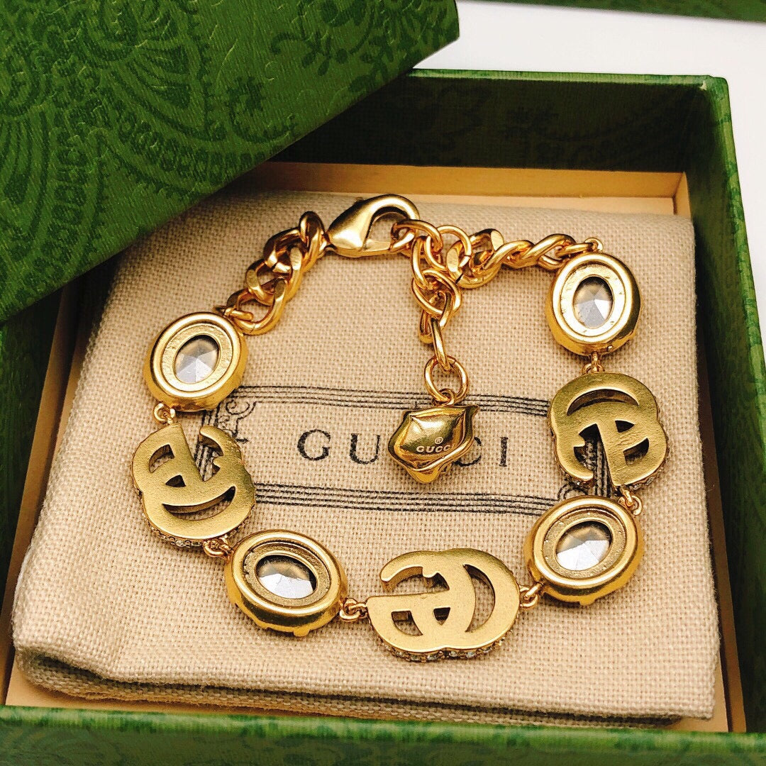 Geometric Emblem Bracelet in Polished Metal-Tone – Design 008 close-up detail