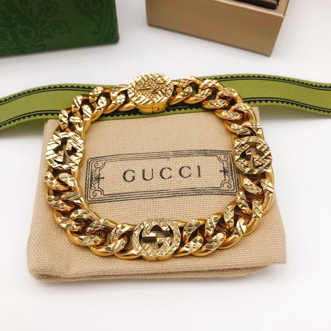 Double-G Emblem Bracelet in Polished Metal-Tone – Design 005 main product view
