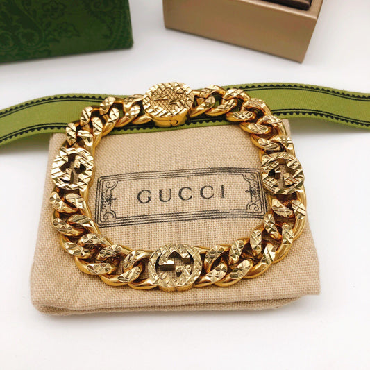 Double-G Emblem Bracelet in Polished Metal-Tone – Design 005 main product view