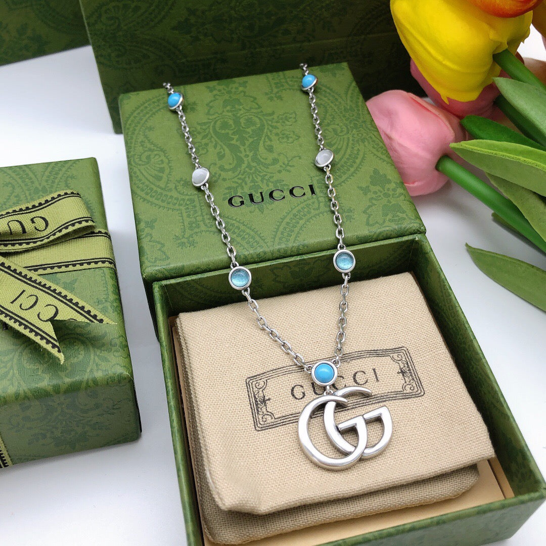 Geometric Emblem Pendant Necklace in Polished Metal-Tone – Design 001 main product view