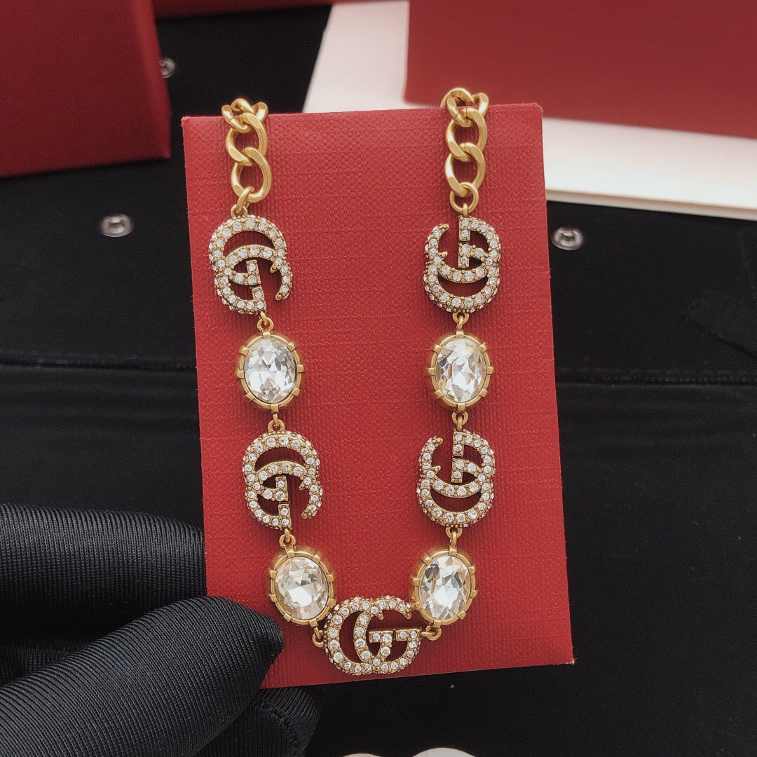 Geometric Emblem Pendant Necklace in Gold-Tone – Design 006 side detail