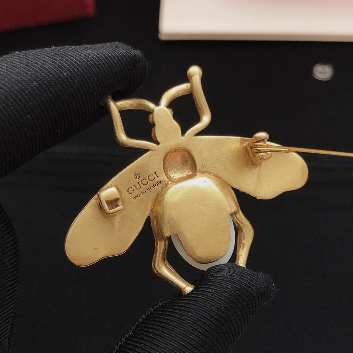 Bee Brooch in Gold-Tone close-up detail