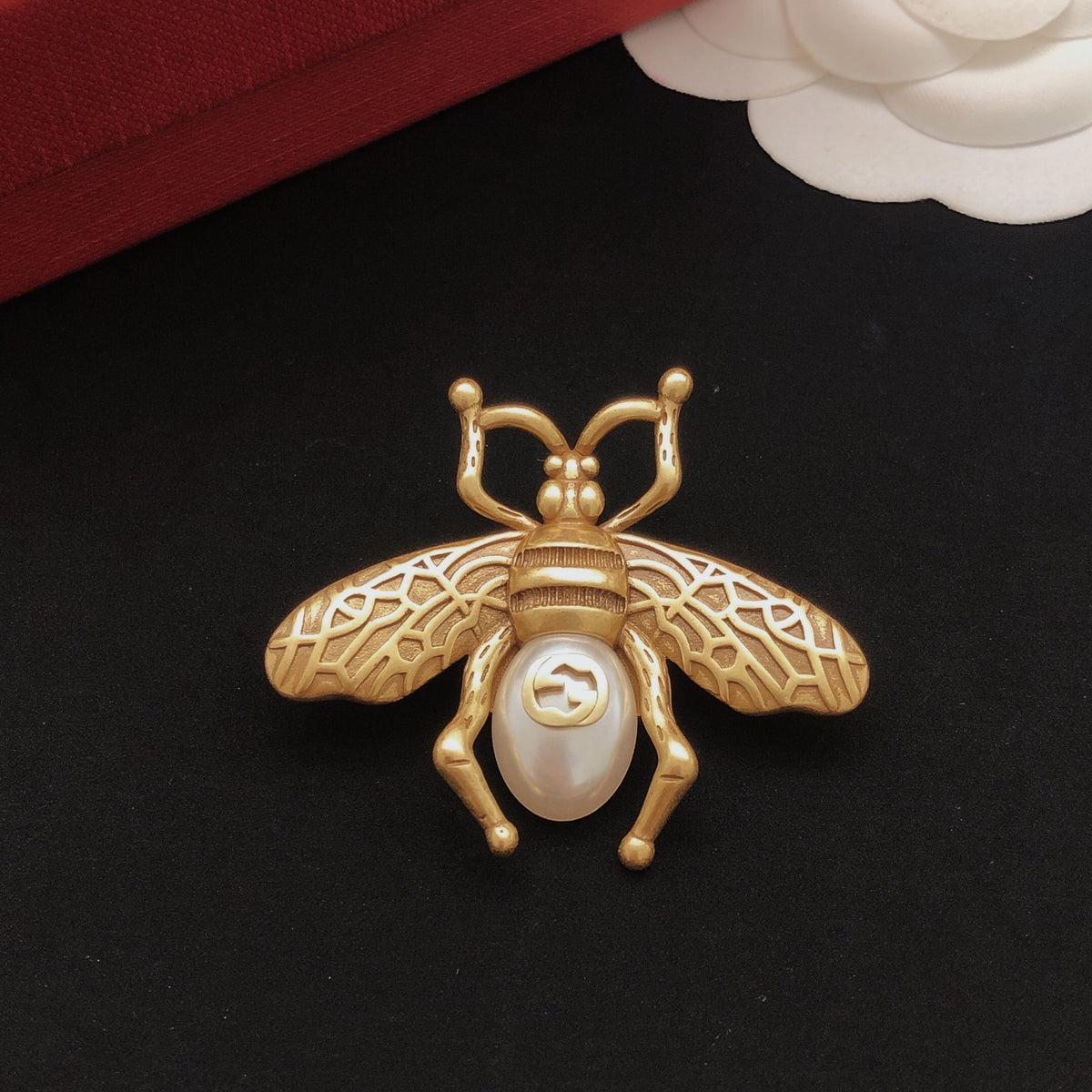 Bee Brooch in Gold-Tone detail view