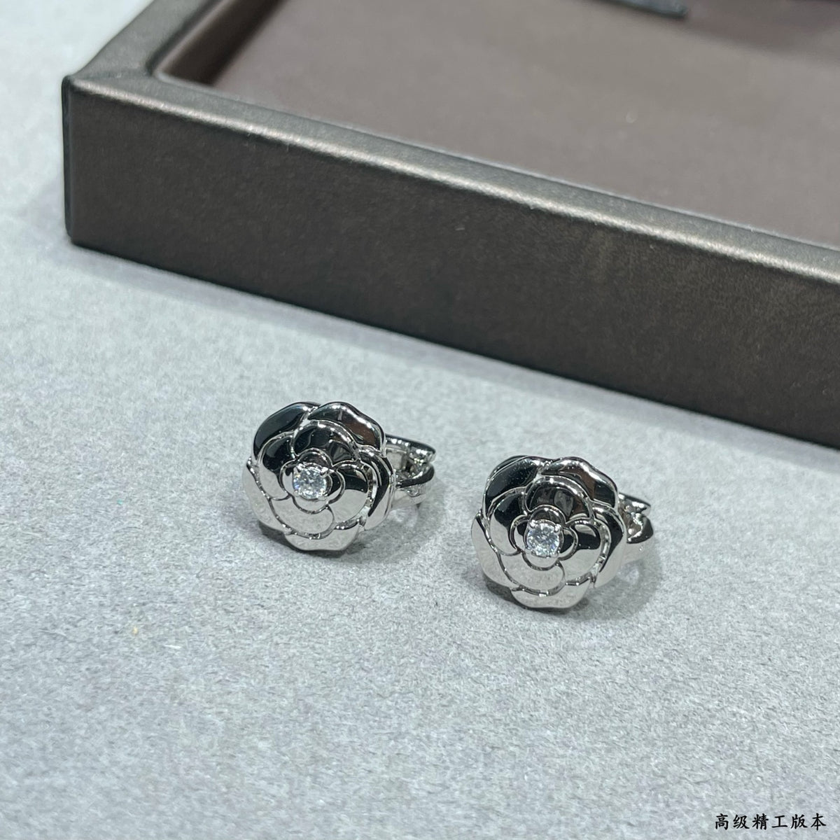 Camellia Jewelry Accessory in Polished Metal-Tone – Camellia Detail close-up detail