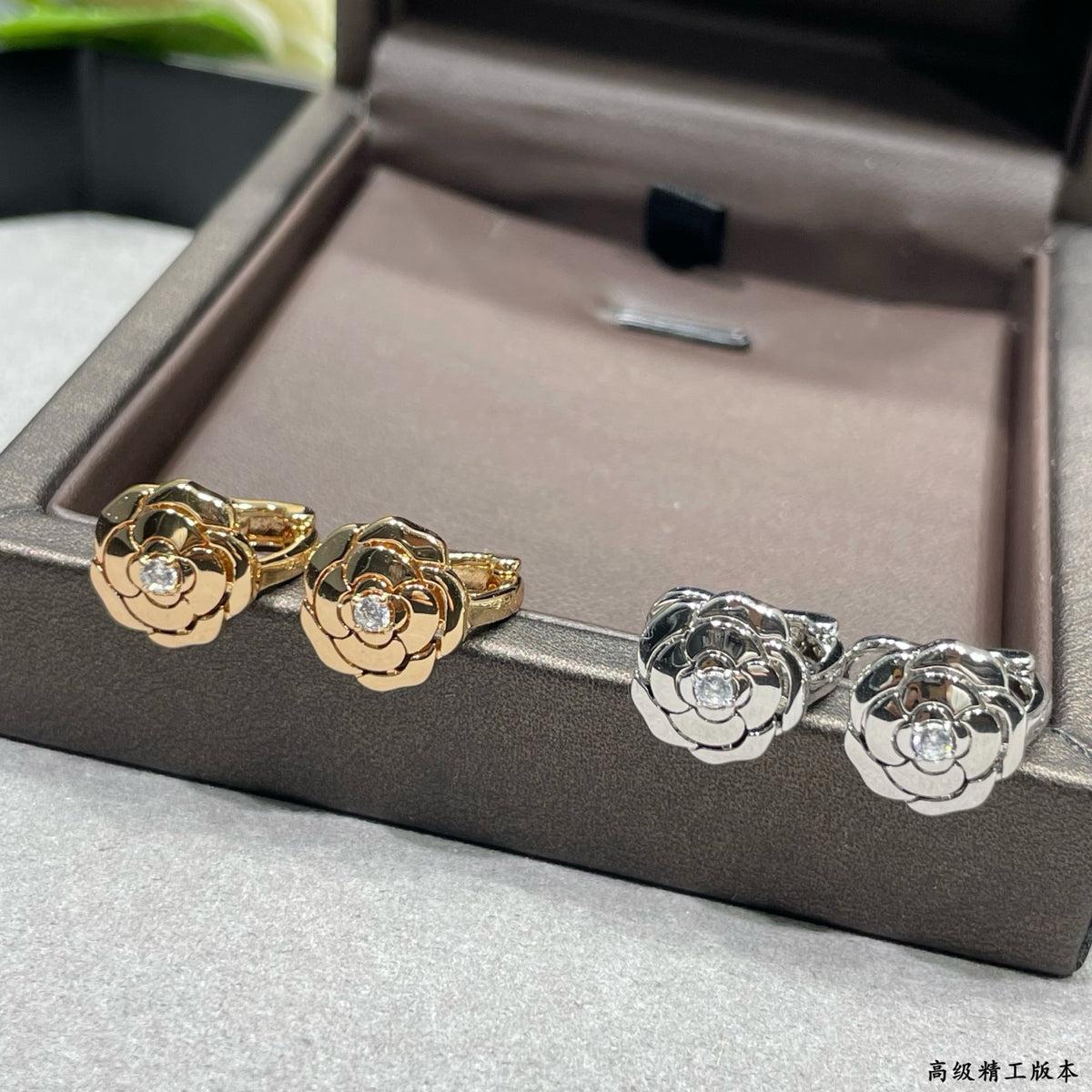 Camellia Jewelry Accessory in Polished Metal-Tone – Camellia Detail styled product view