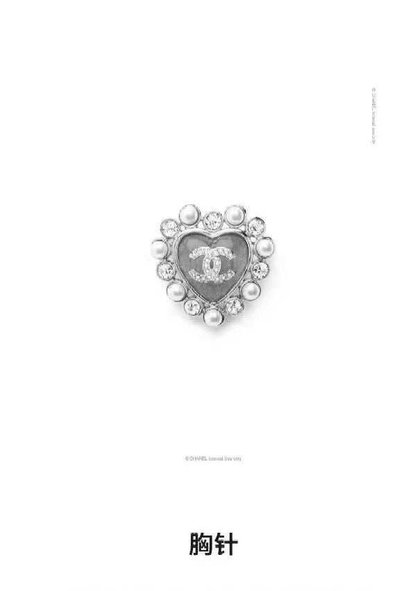 Heart Brooch in Silver-Tone main product view