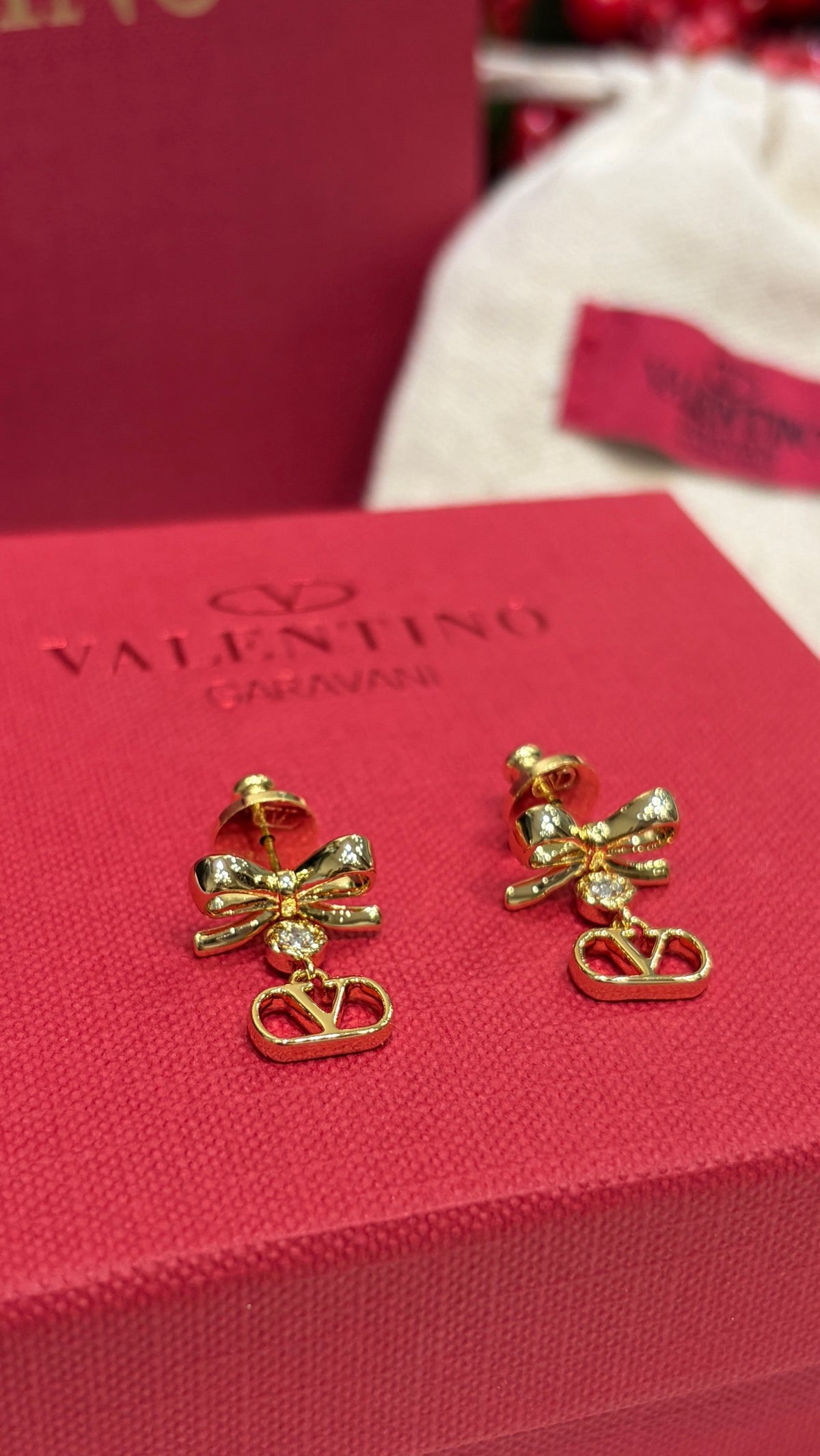 Bow Statement Earrings in Gold-Tone main product view