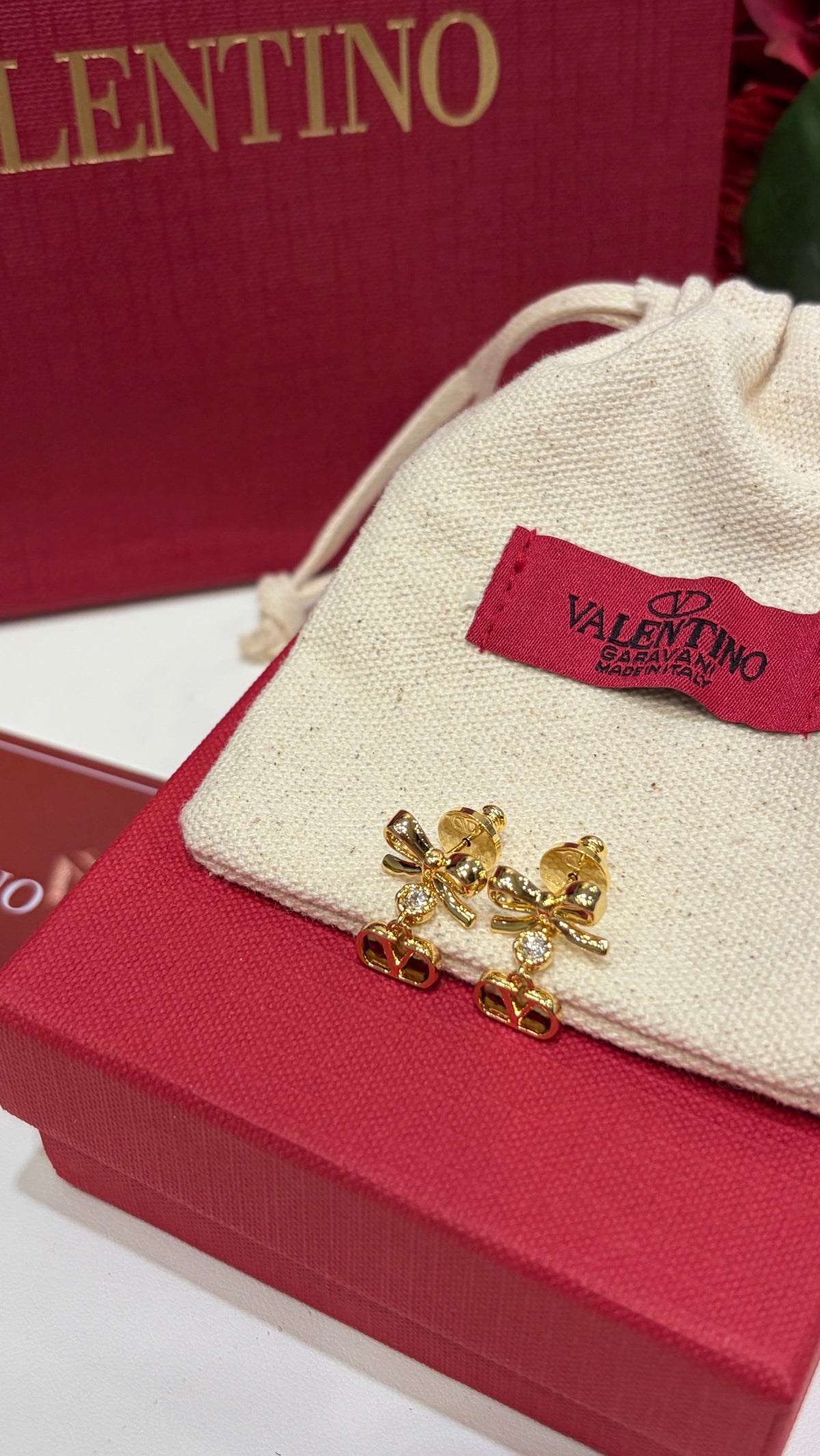 Bow Statement Earrings in Gold-Tone front view