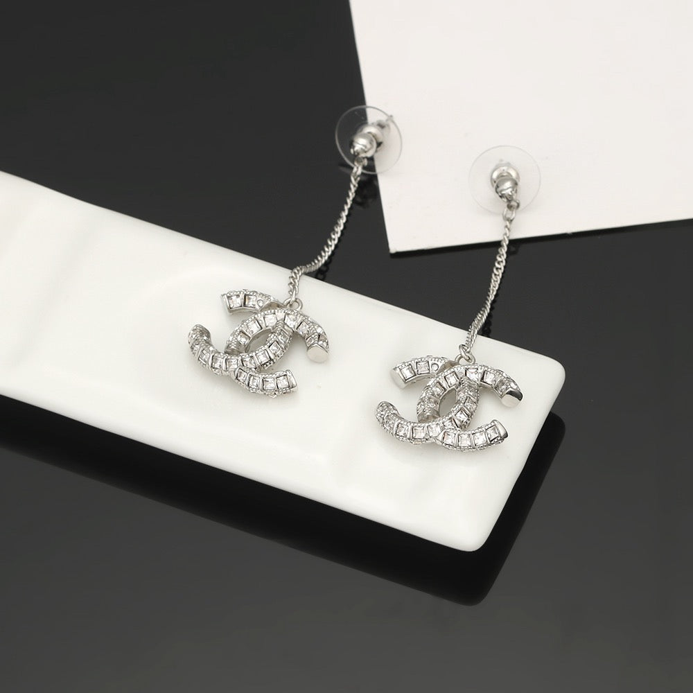 Signature Emblem Crystal-Accent Stud Earrings – Design 025 close-up detail