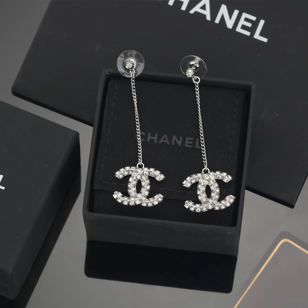 Signature Emblem Crystal-Accent Stud Earrings – Design 025 main product view