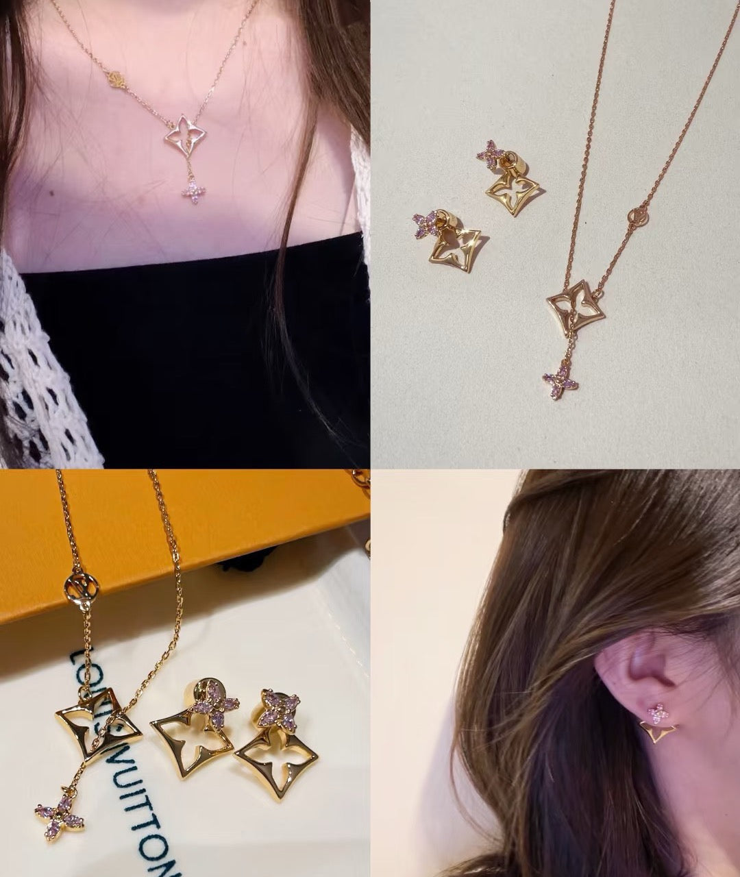 Clover Pendant Necklace in Gold-Tone – Clover Detail detail view