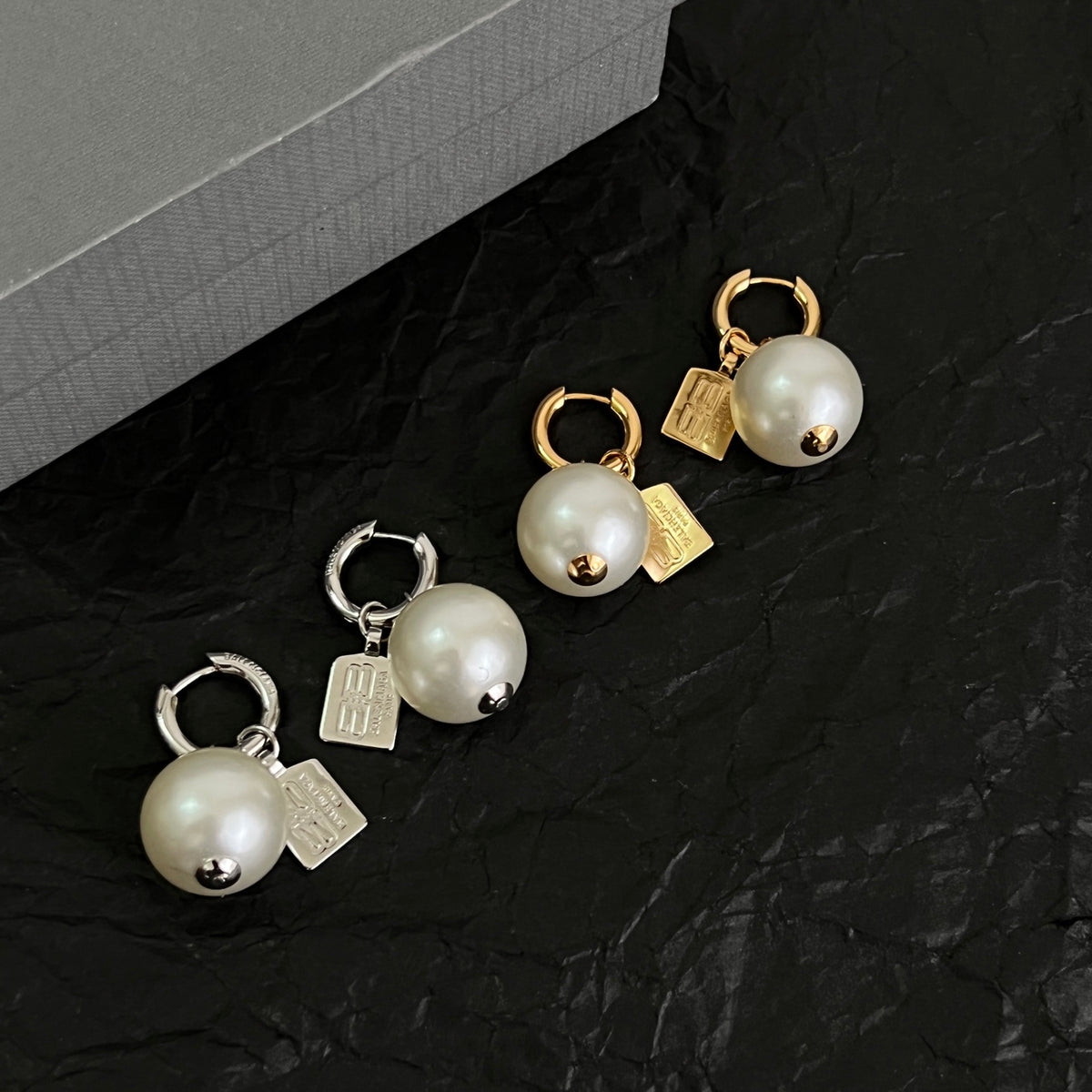 Ring Motif Statement Earrings in Polished Metal-Tone – Design 008 front product view