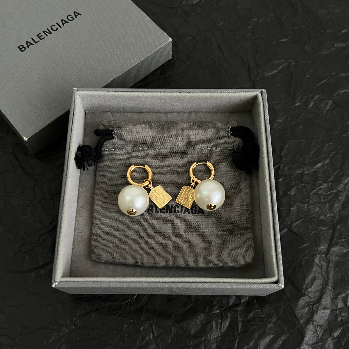 Ring Motif Statement Earrings in Polished Metal-Tone – Design 009 main product view
