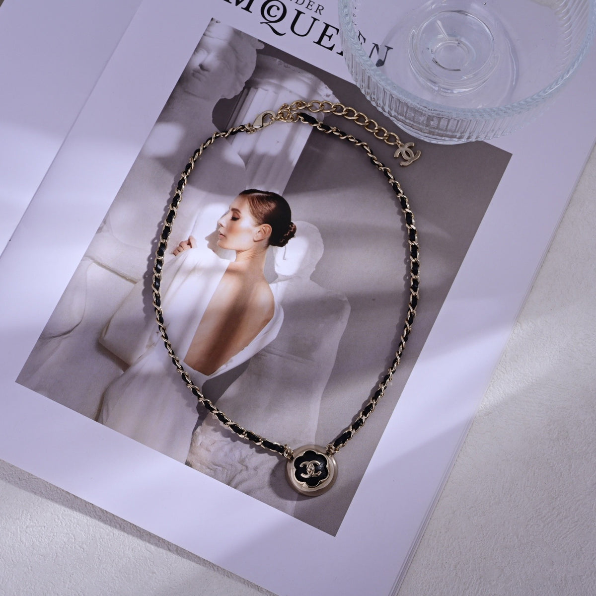 Signature Emblem Pendant Necklace in Polished Metal-Tone – Design 078 main product view