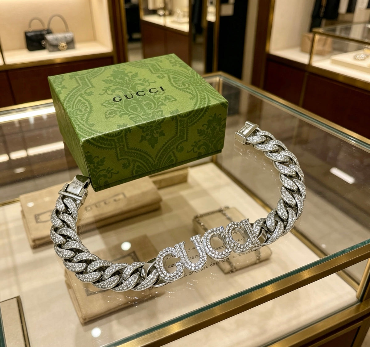 Geometric Emblem Bracelet in Polished Metal-Tone – Design 025 main product view