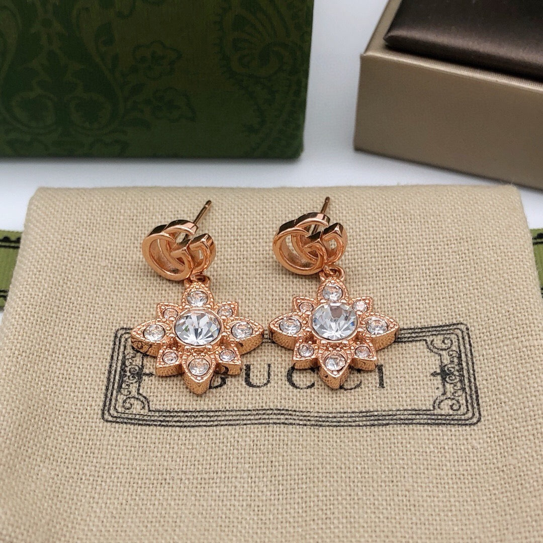 Floral Jewelry Accessory in Rose-Gold-Tone front product view