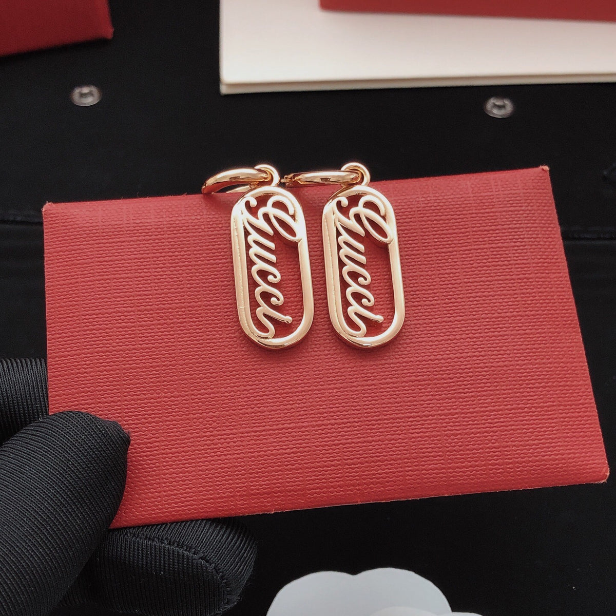 Geometric Emblem Jewelry Accessory in Rose-Gold-Tone – Design 001 detail view