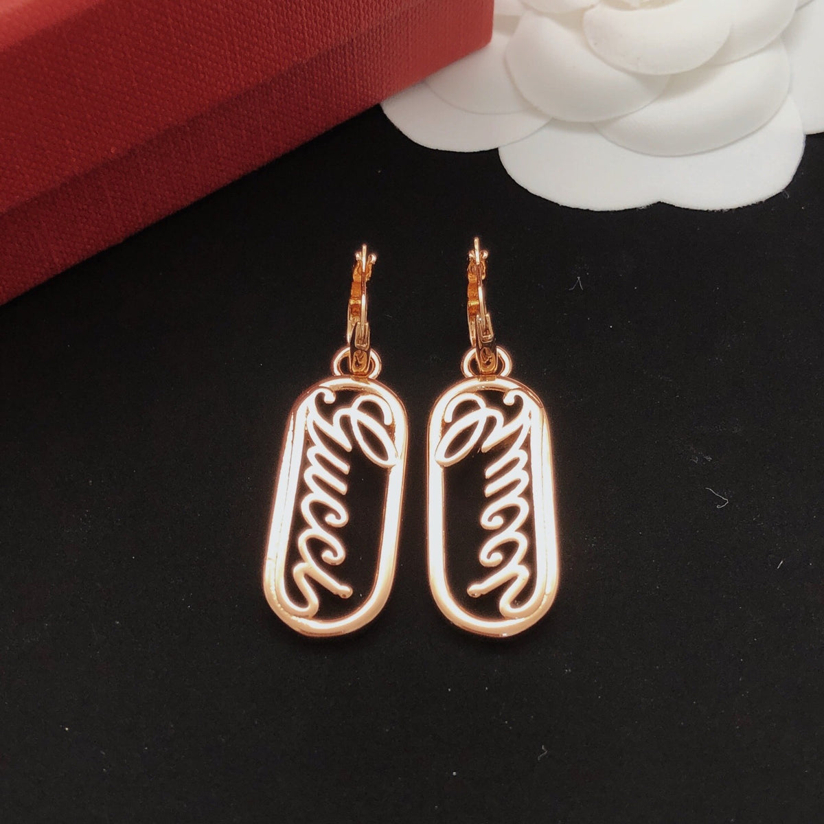 Geometric Emblem Jewelry Accessory in Rose-Gold-Tone – Design 001 styled product view