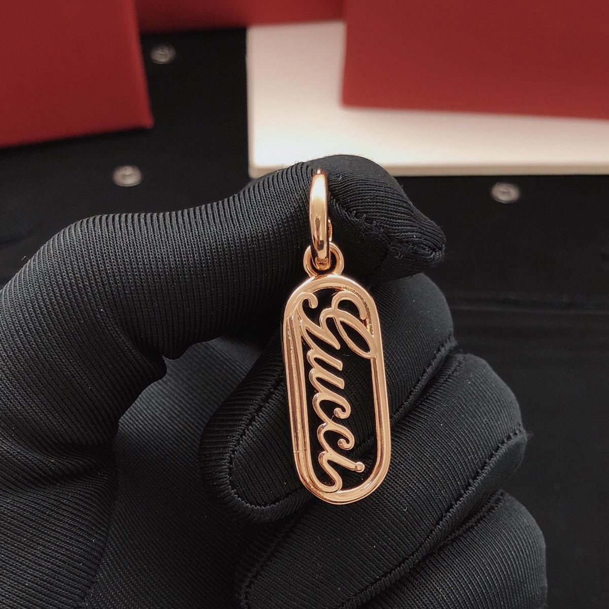 Geometric Emblem Jewelry Accessory in Rose-Gold-Tone – Design 001 main product view
