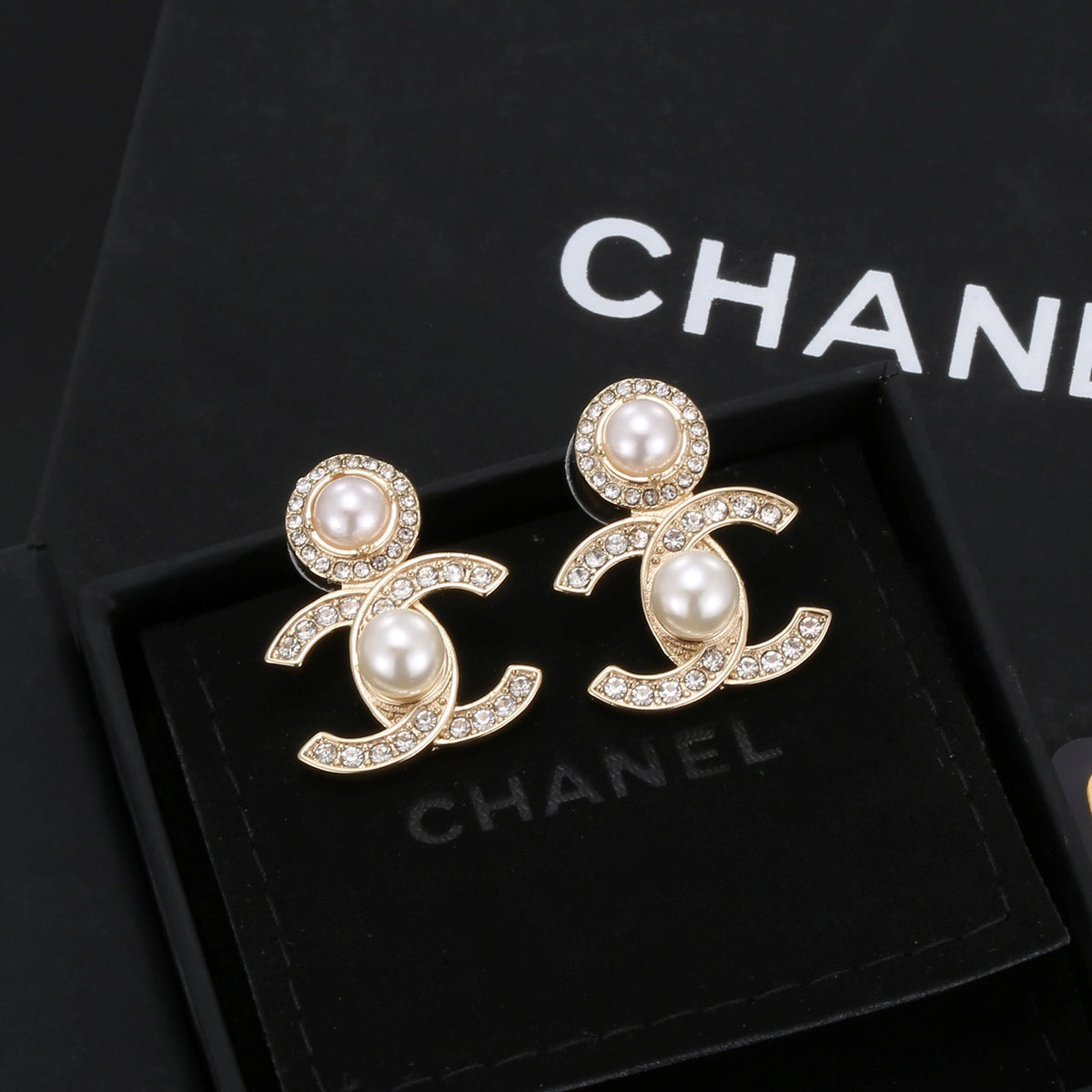 Signature Emblem Stud Earrings in Polished Metal-Tone – Design 085 front product view