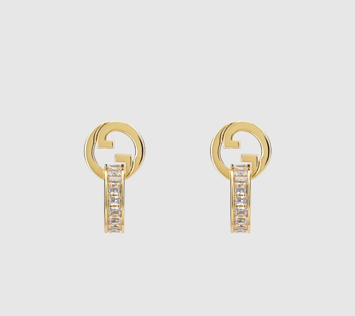 Geometric Emblem Stud Earrings in Polished Metal-Tone – Design 028 main product view