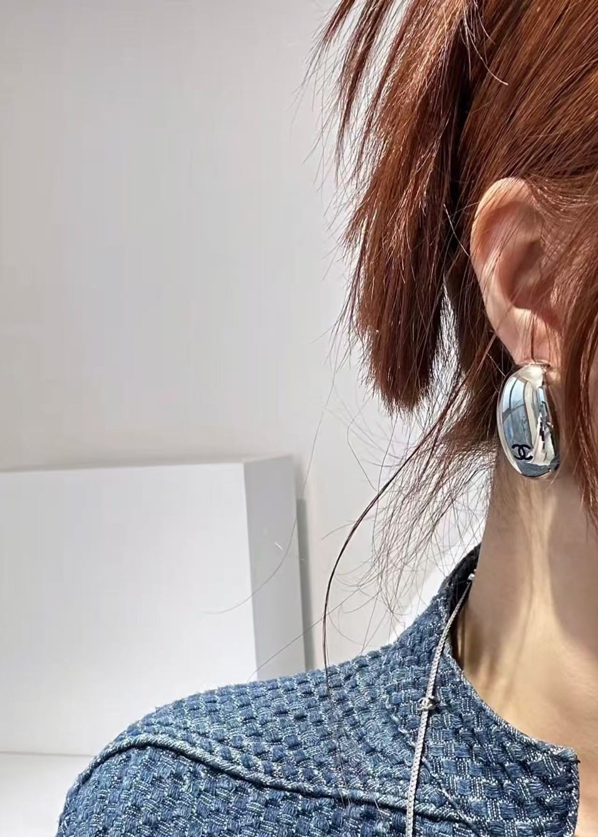 Signature Emblem Stud Earrings in Polished Metal-Tone – Design 087 main product view
